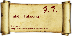 Fehér Taksony névjegykártya
