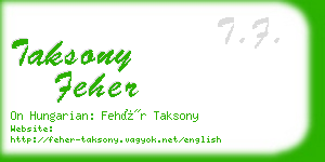 taksony feher business card